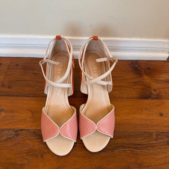 Chelsea Crew Nelly Colorblock Heels NWOT - Picture 2 of 10